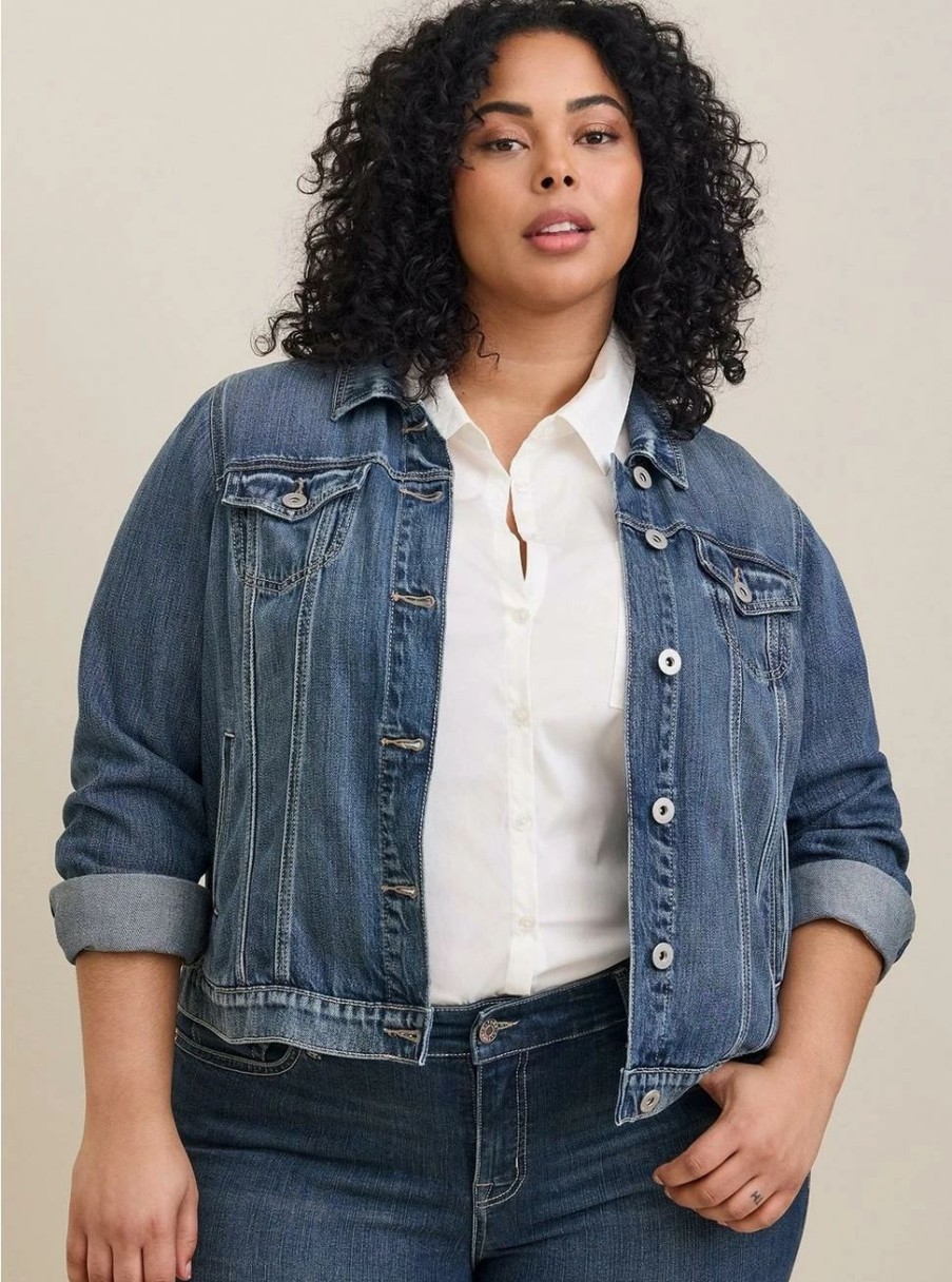 Jackets * | Torrid Tencel Trucker Jacket