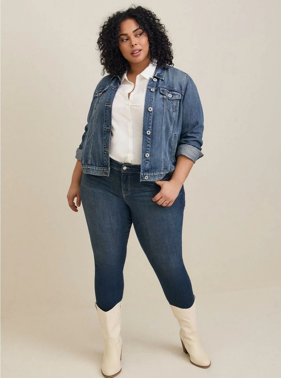 Jackets * | Torrid Tencel Trucker Jacket