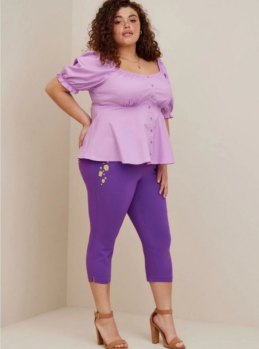 Bottoms * | Torrid Disney Tangled Rapunzel Crop Skinny Bengaline Mid Rise Pant