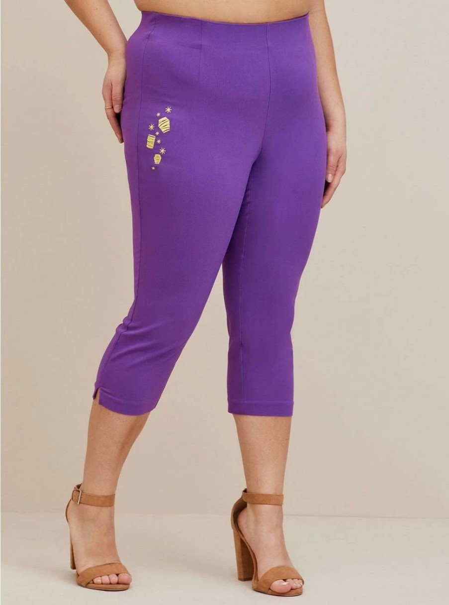 Bottoms * | Torrid Disney Tangled Rapunzel Crop Skinny Bengaline Mid Rise Pant