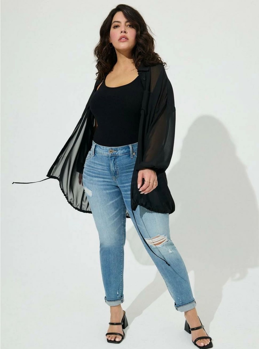 Jackets * | Torrid Chiffon Shirt Kimono