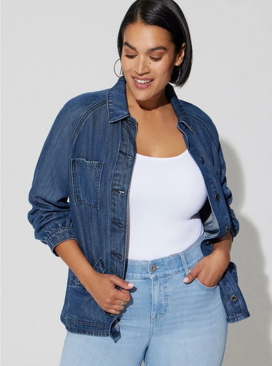 Jackets * | Torrid Tencel Chore Jacket