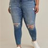 Jeans * | Torrid Jegging Skinny Super Soft High-Rise Destructed Jean