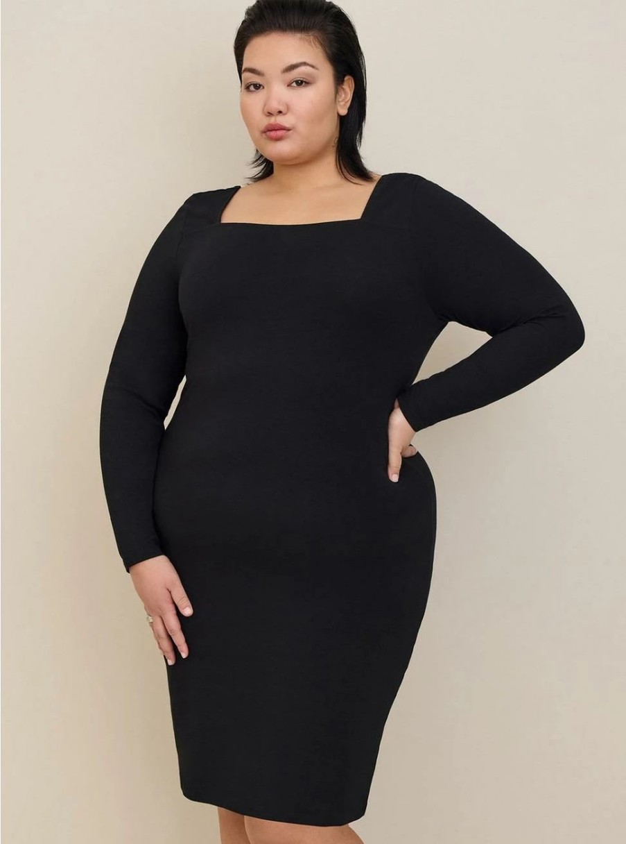 Dresses * | Torrid Mini Foxy Square Neck Bodycon Dress