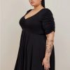 Dresses * | Torrid Mini Studio Knit Cinch Front Skater Dress