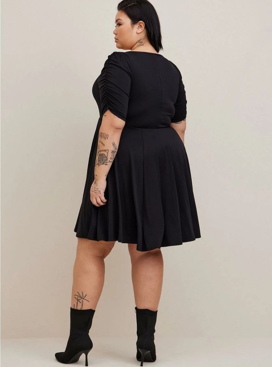 Dresses * | Torrid Mini Studio Knit Cinch Front Skater Dress