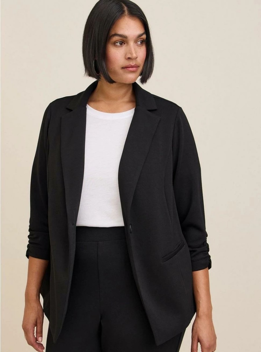 Jackets * | Torrid Studio Cupro Single Button Blazer