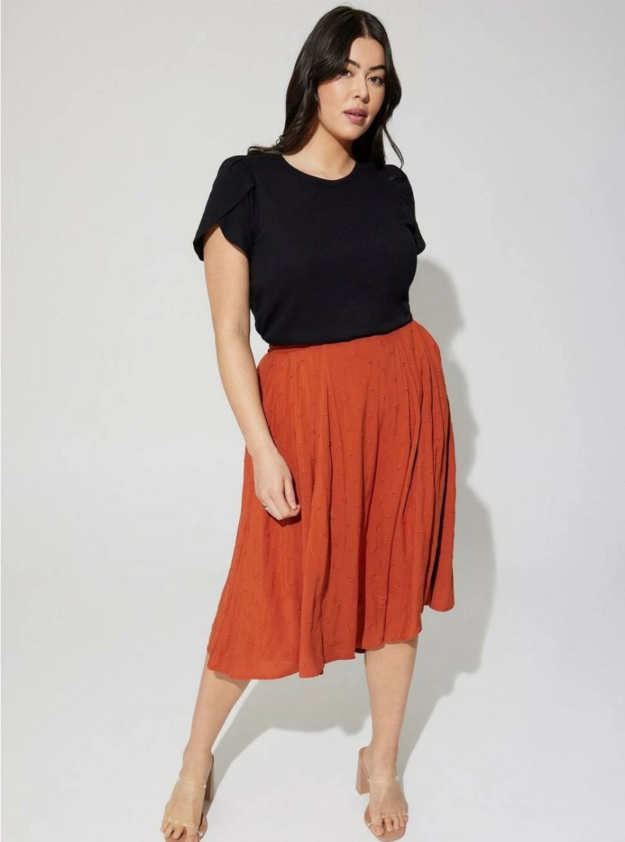 Bottoms * | Torrid Midi Eyelet Aline Skirt