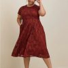 Dresses * | Torrid Midi Lace Fit And Flare Dress