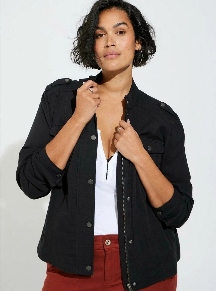 Jackets * | Torrid Dual Fold Utility Jacket