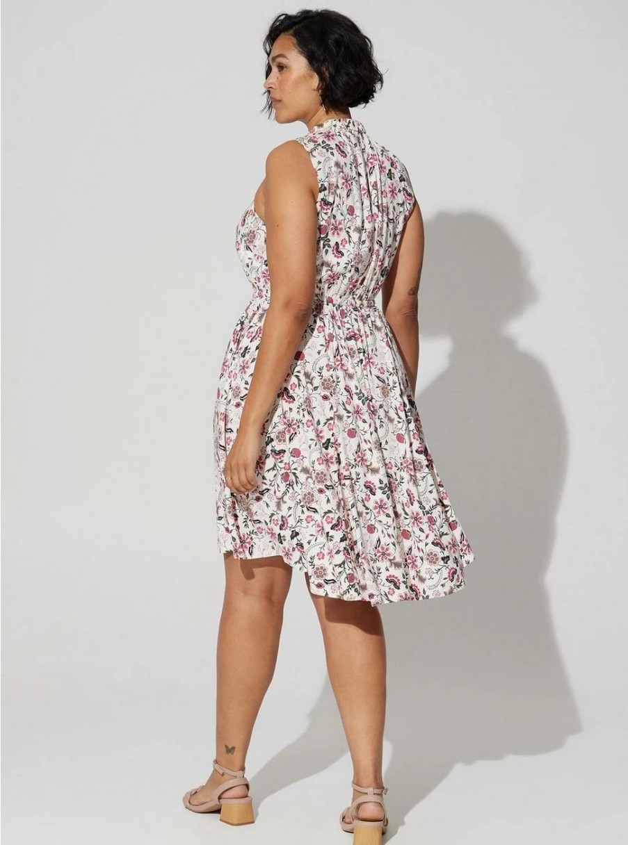 Dresses * | Torrid Mini Stretch Challis Hi-Low Dress