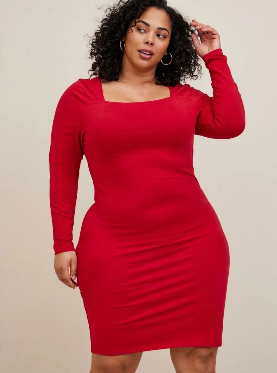 Dresses * | Torrid Mini Foxy Square Neck Bodycon Dress