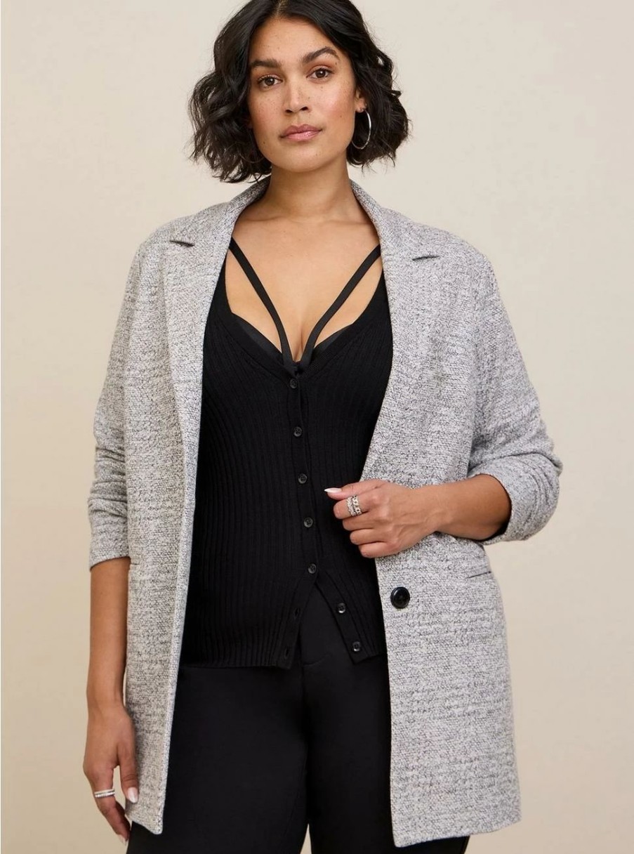 Jackets * | Torrid Studio Double Knit Boyfriend Blazer