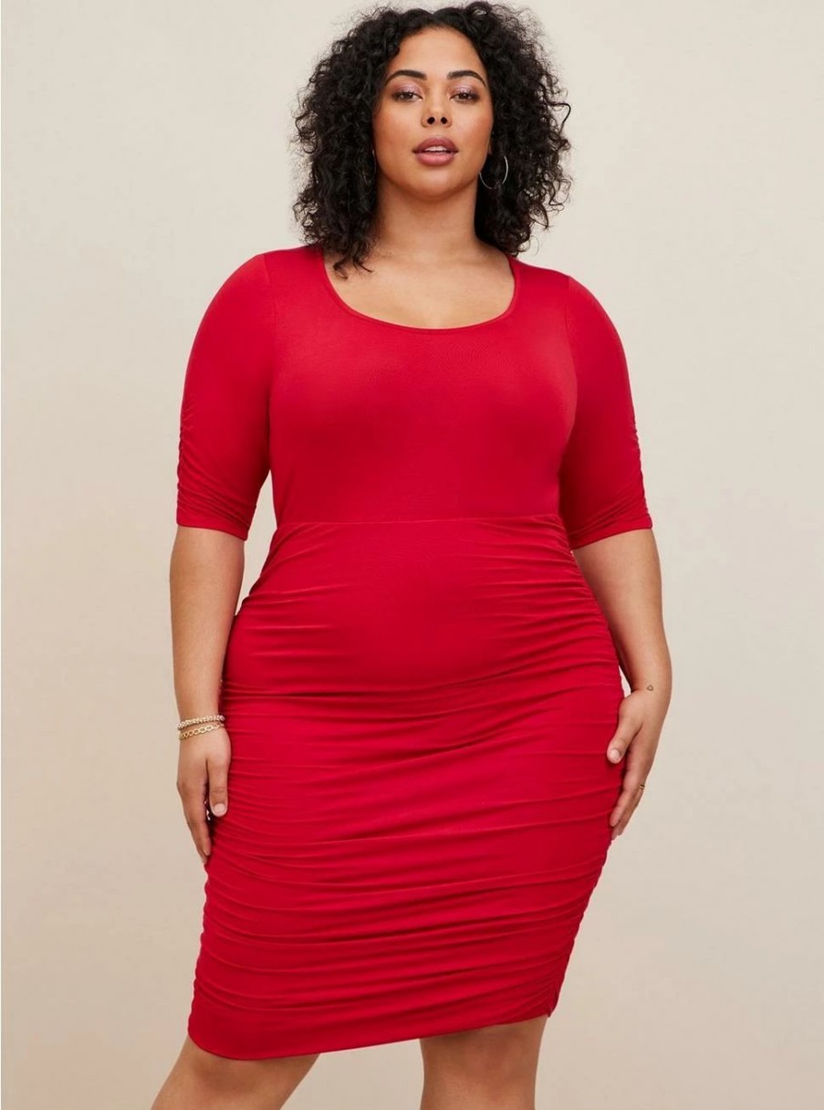 Dresses * | Torrid Mini Super Soft Elbow Sleeve Bodycon Dress