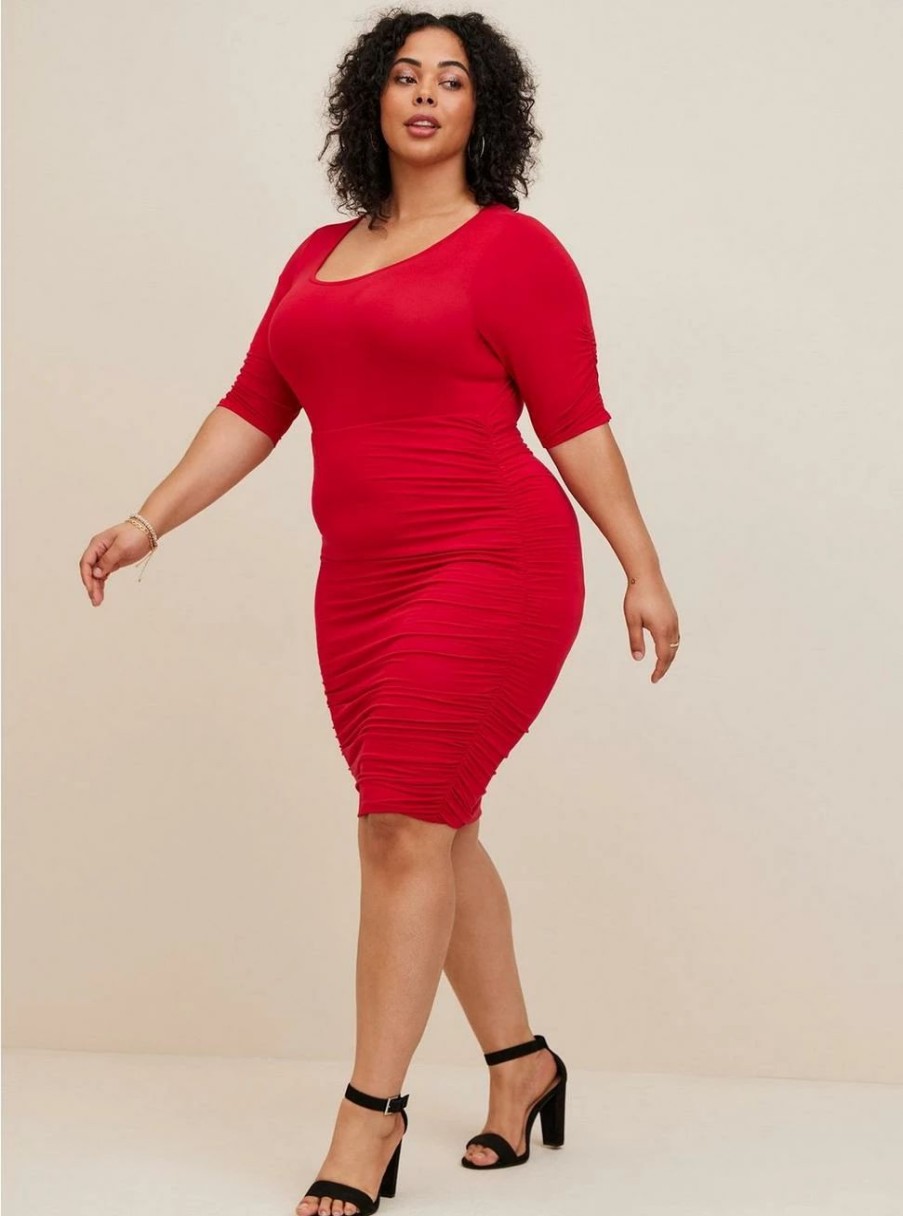 Dresses * | Torrid Mini Super Soft Elbow Sleeve Bodycon Dress