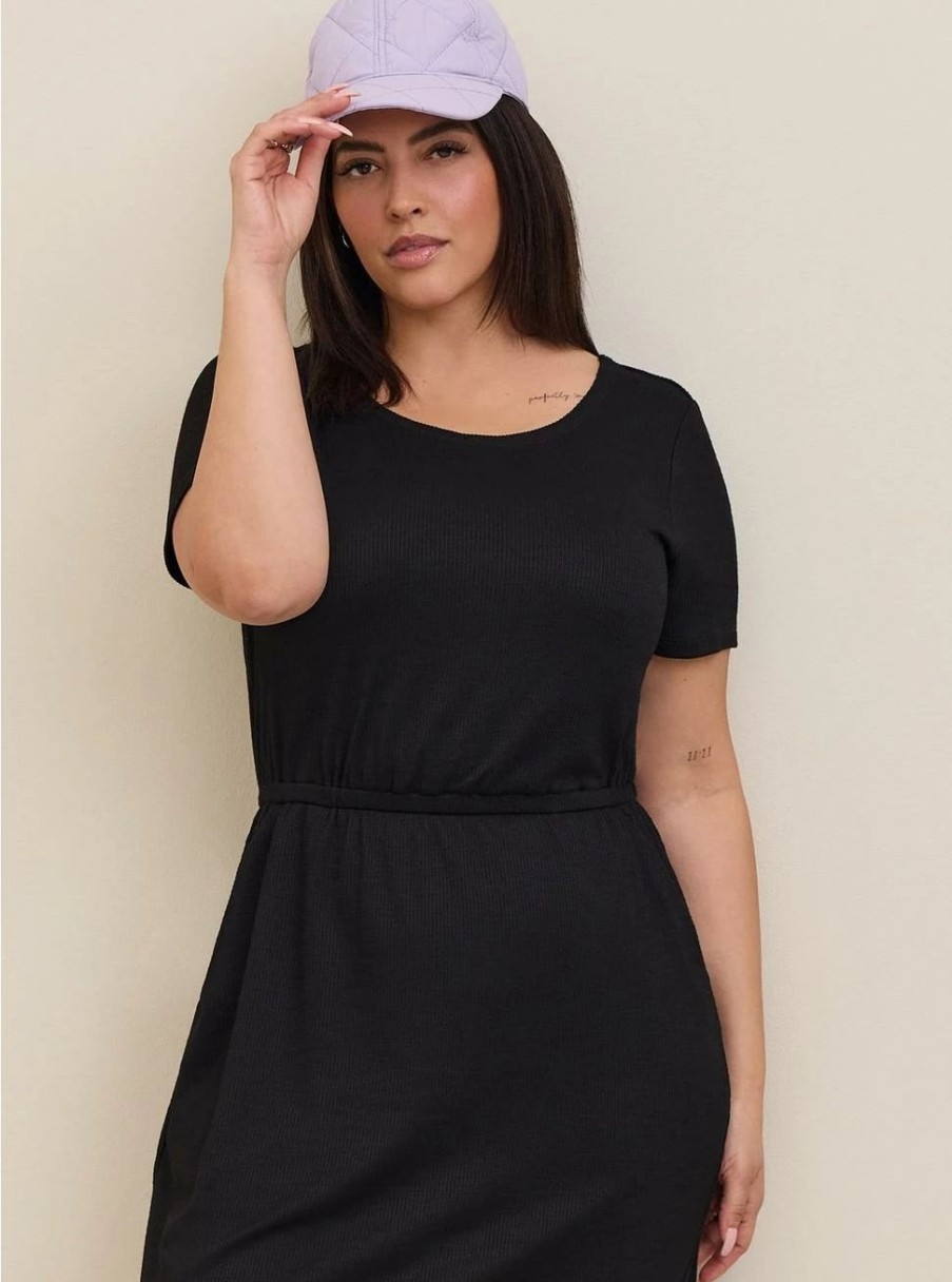 Dresses * | Torrid At The Knee Slub Rib Slit T-Shirt Dress