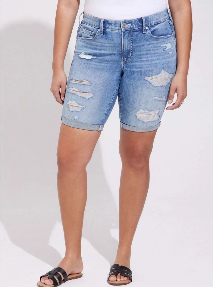 Jeans * | Torrid Boyfriend Bermuda Vintage Stretch Mid-Rise Short