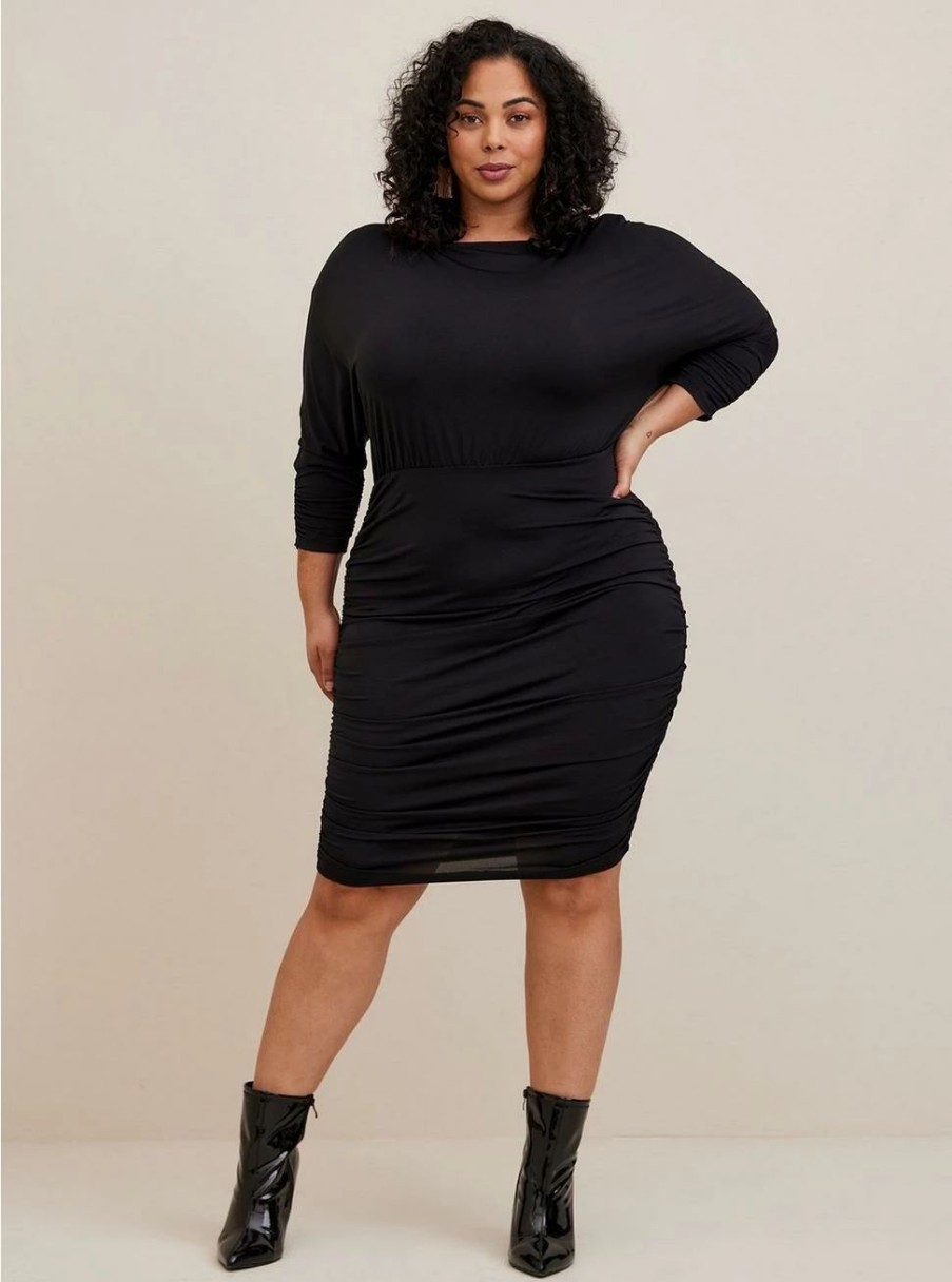 Dresses * | Torrid Mini Studio Knit Shirred Dress