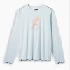 Tops * | Null Care Bears Slim Fit Cotton Long Sleeve Lettuce Hem Crop Tee