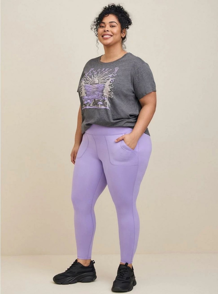 Bottoms * | Torrid Super Soft Performance Jersey Full Length Active Legging With Patch Pocket