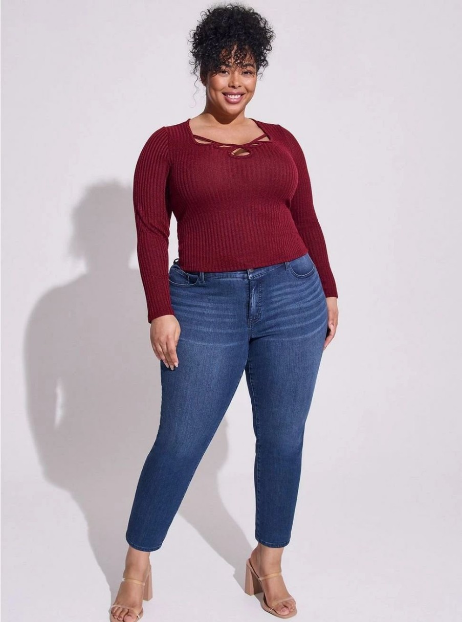 Jeans * | Torrid Perfect Skinny Ankle Premium Stretch Mid-Rise Jean