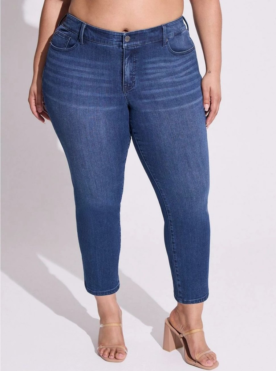 Jeans * | Torrid Perfect Skinny Ankle Premium Stretch Mid-Rise Jean