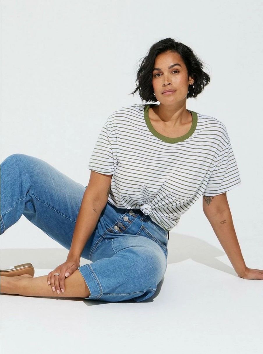 Tops * | Torrid Relaxed Signature Jersey Crew Neck Crop Tee