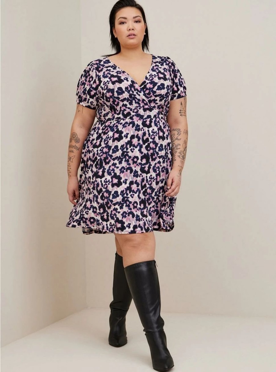 Dresses * | Torrid Mini Studio Knit Surplice Dress