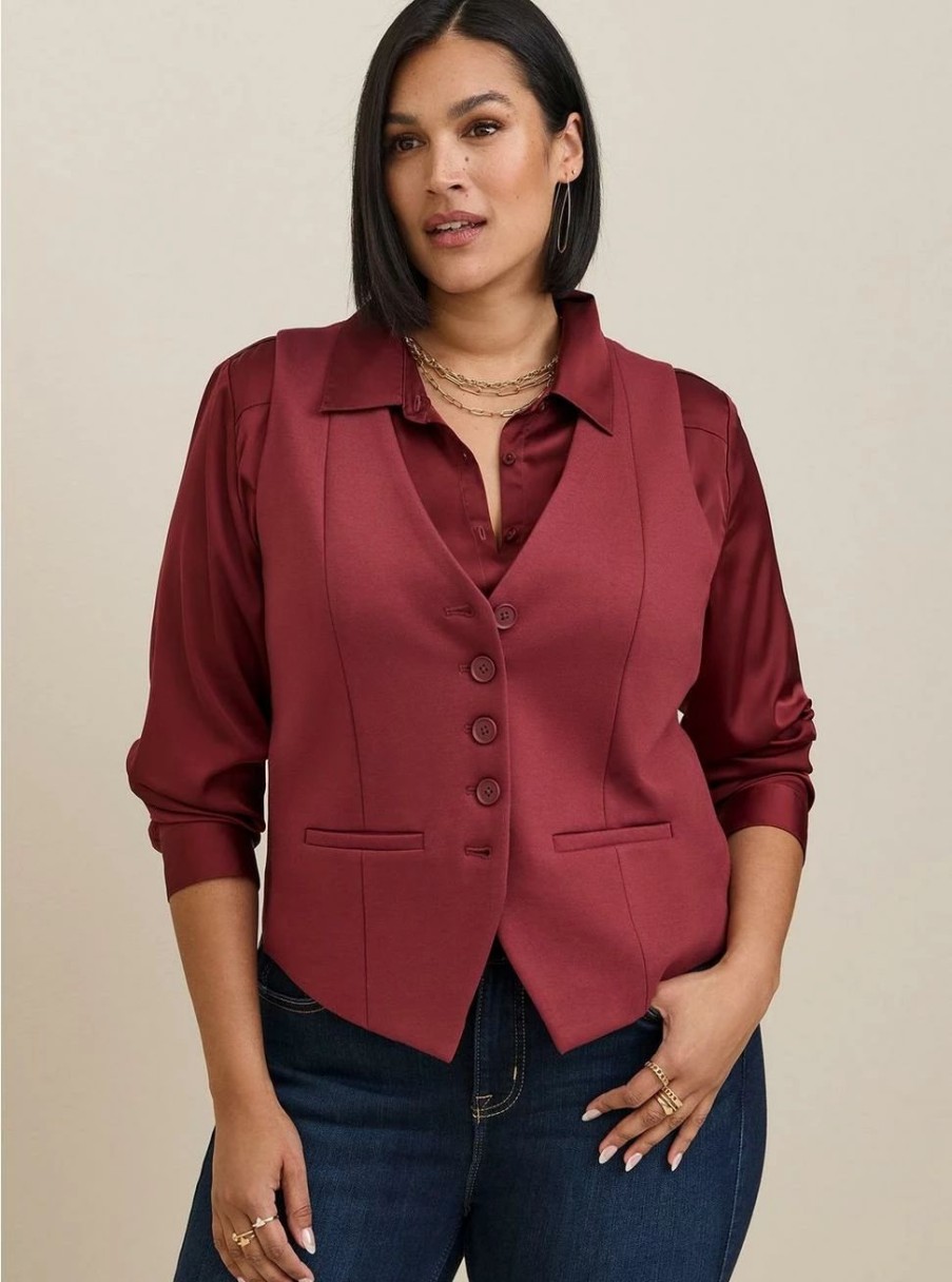 Jackets * | Torrid Studio Luxe Ponte Vest